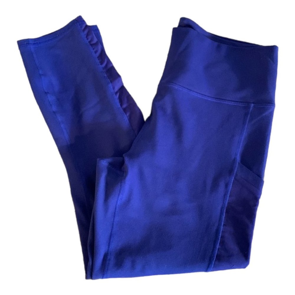 Fabletics Blue Capri Leggings Size Med EUC/GUC #019